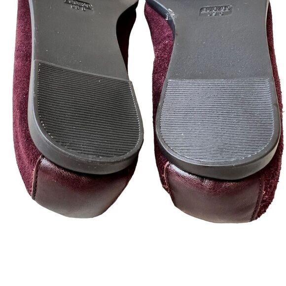 The Flexx Burgundy Suede Slip On Flats - Picture 8 of 10